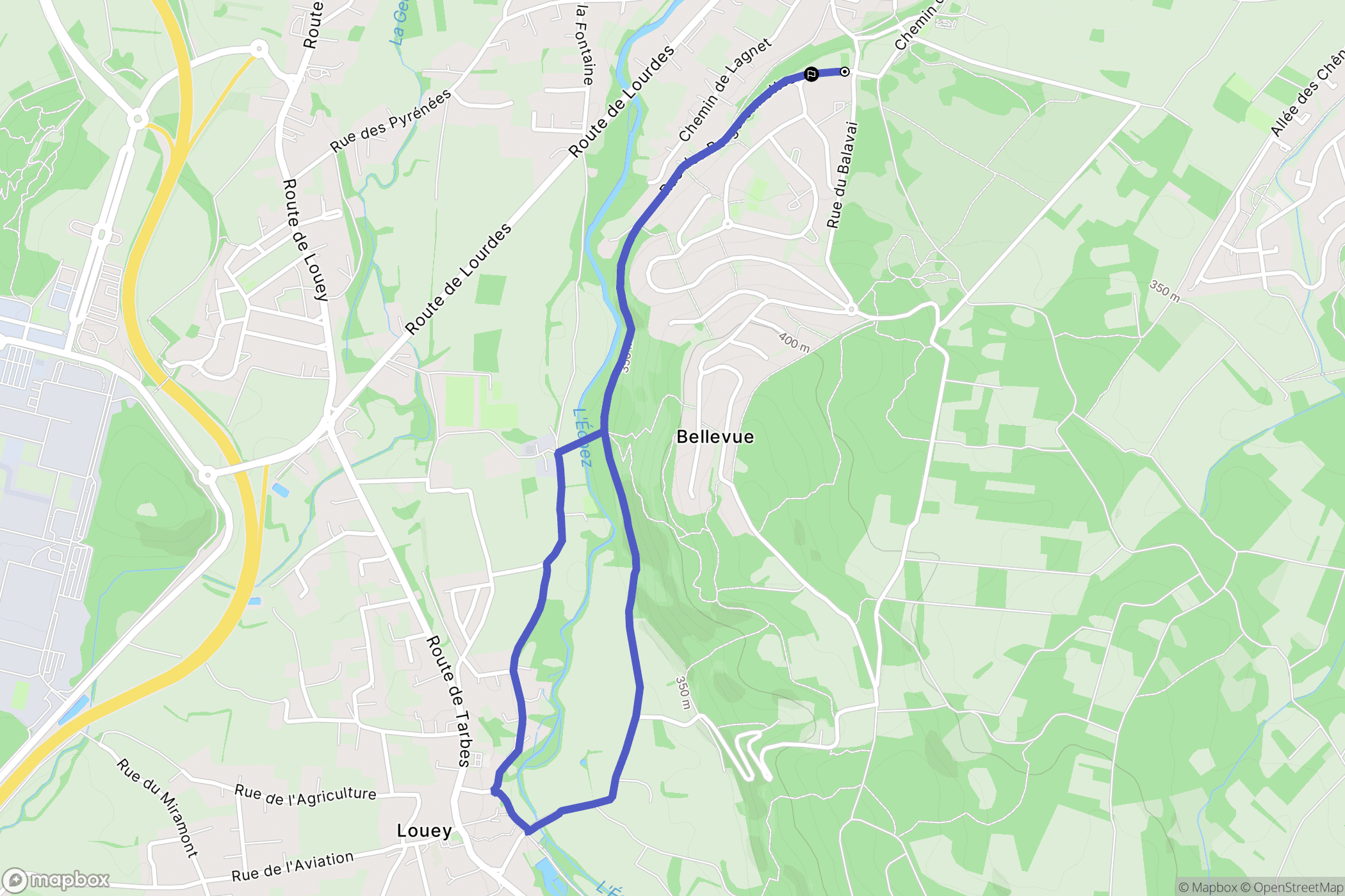 Juillan : carte du parcours de randonnée - France