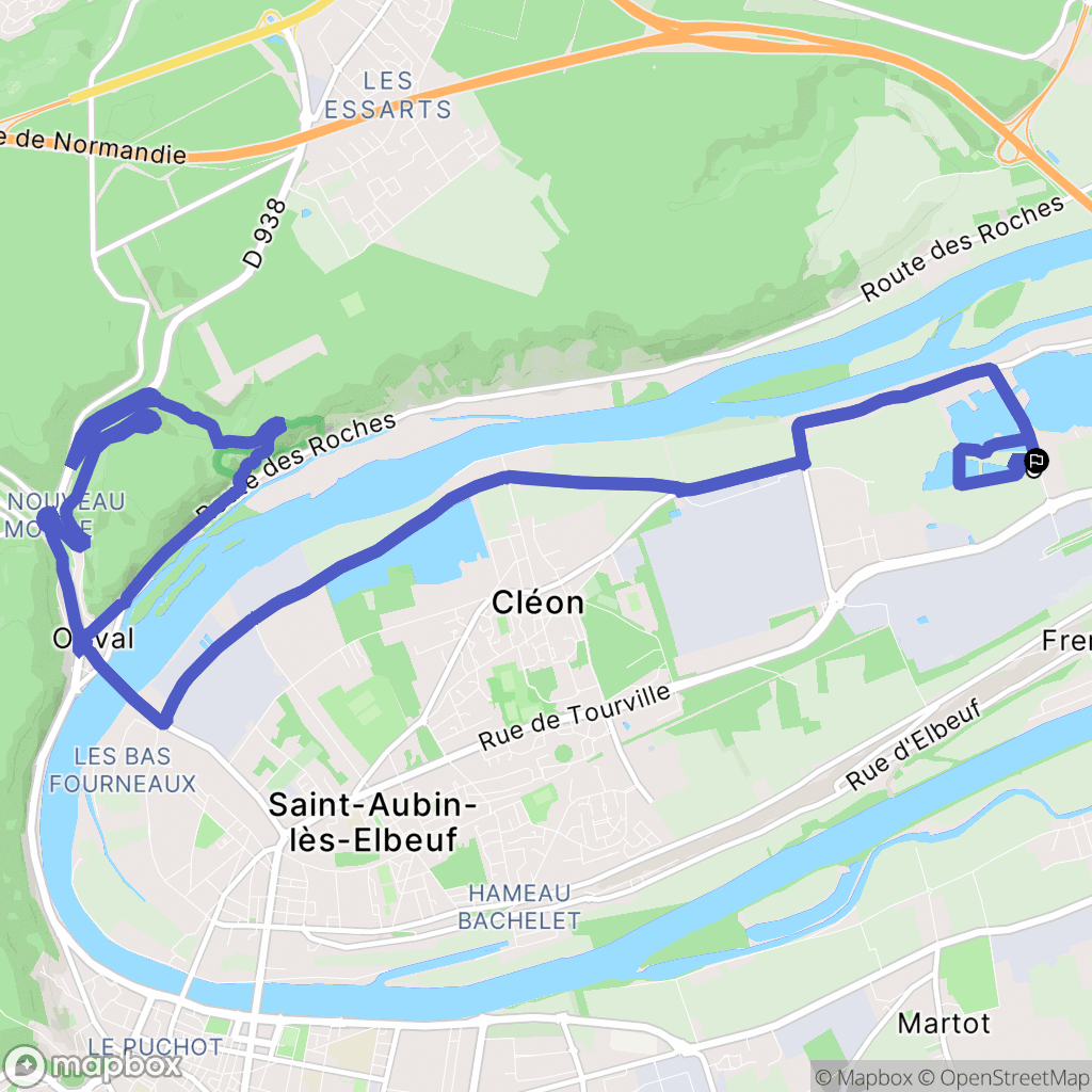 Tourville-la-Rivière : carte du parcours de randonnée - France