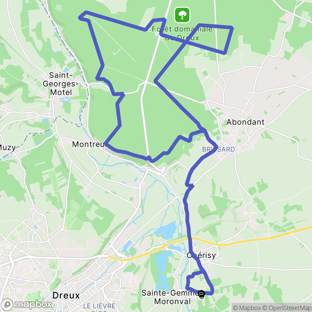 Sainte-Gemme-Moronval : carte du parcours de randonnée - France