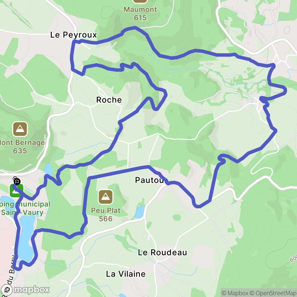 Saint-Vaury : carte du parcours de randonnée - France