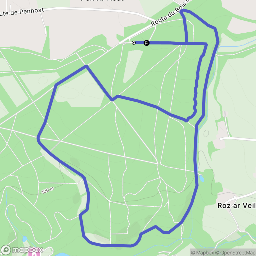 Locronan : carte du parcours de randonnée - France