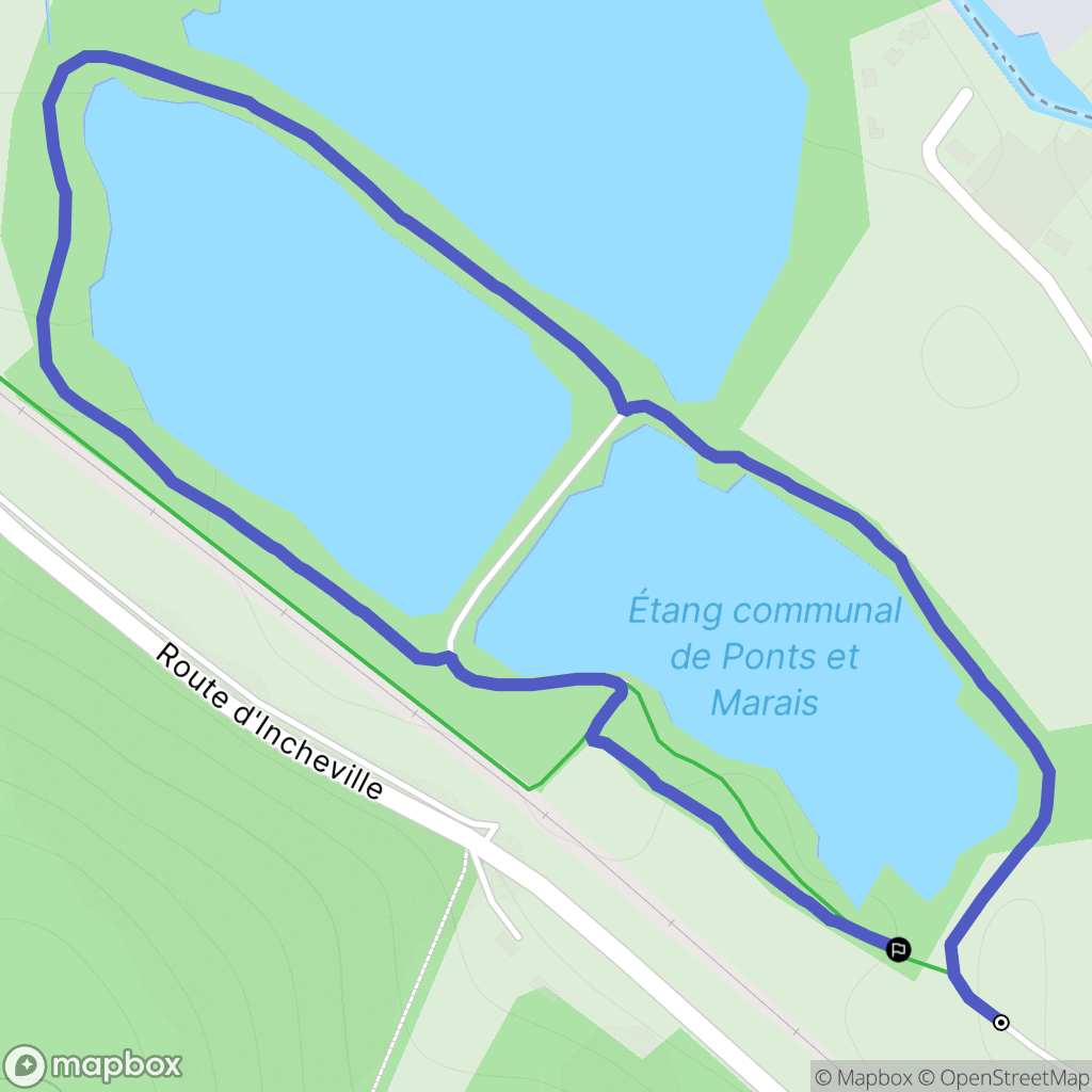Ponts-et-Marais : carte du parcours de randonnée - France