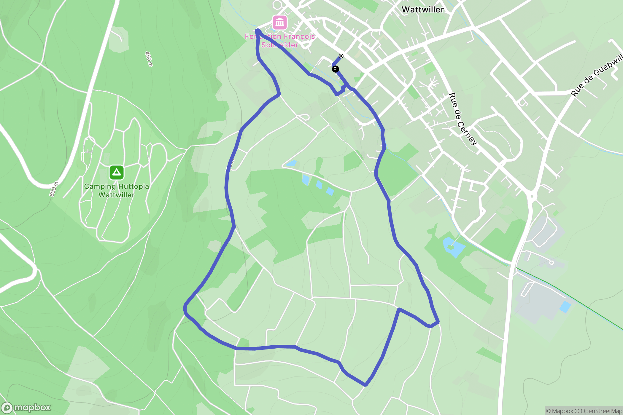 Wattwiller : carte du parcours de randonnée - France