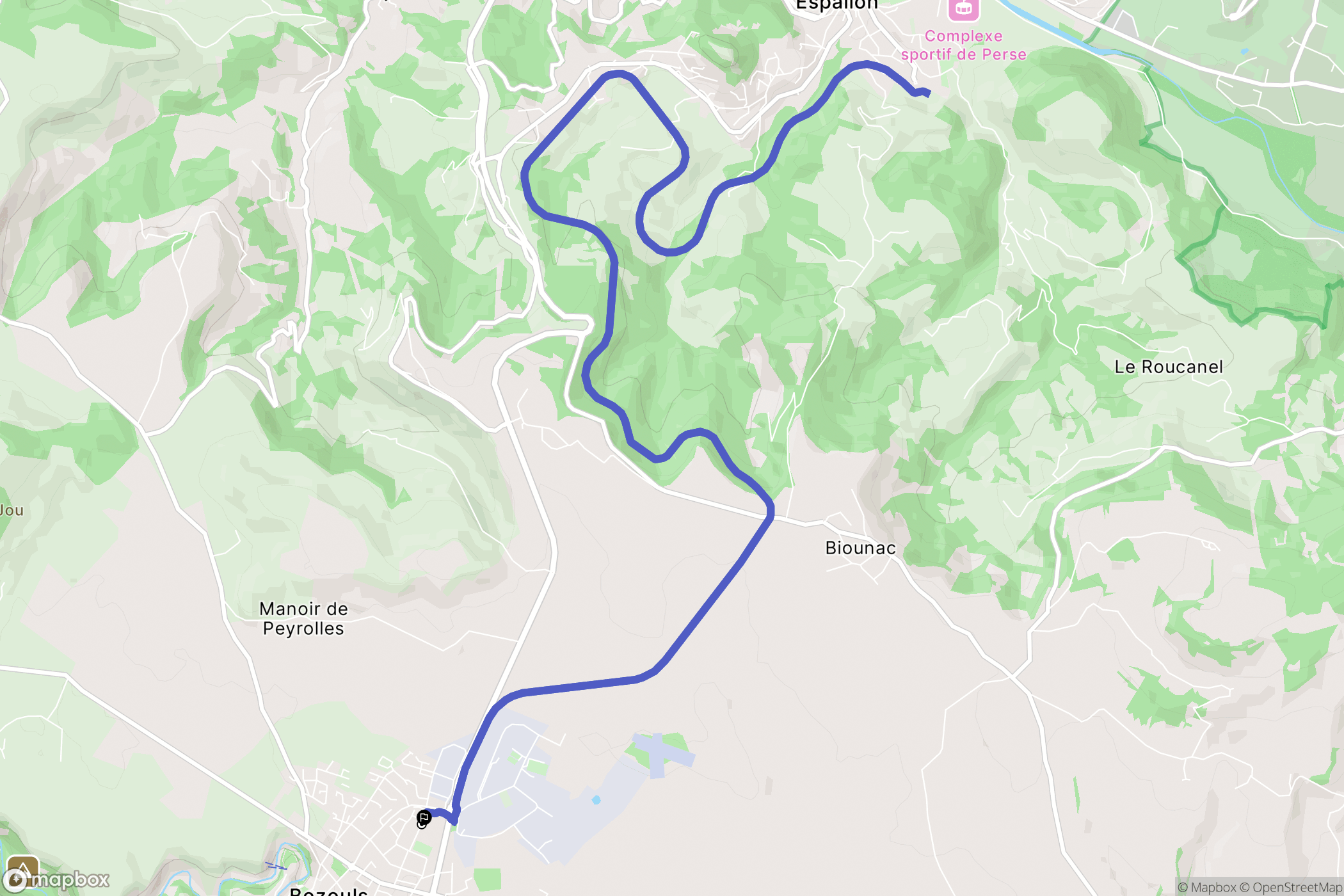 Bozouls : carte du parcours de randonnée - France