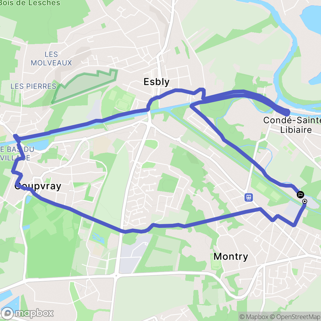 Montry : carte du parcours de randonnée - France