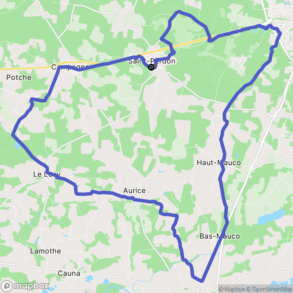 Saint-Perdon : carte du parcours de randonnée - France