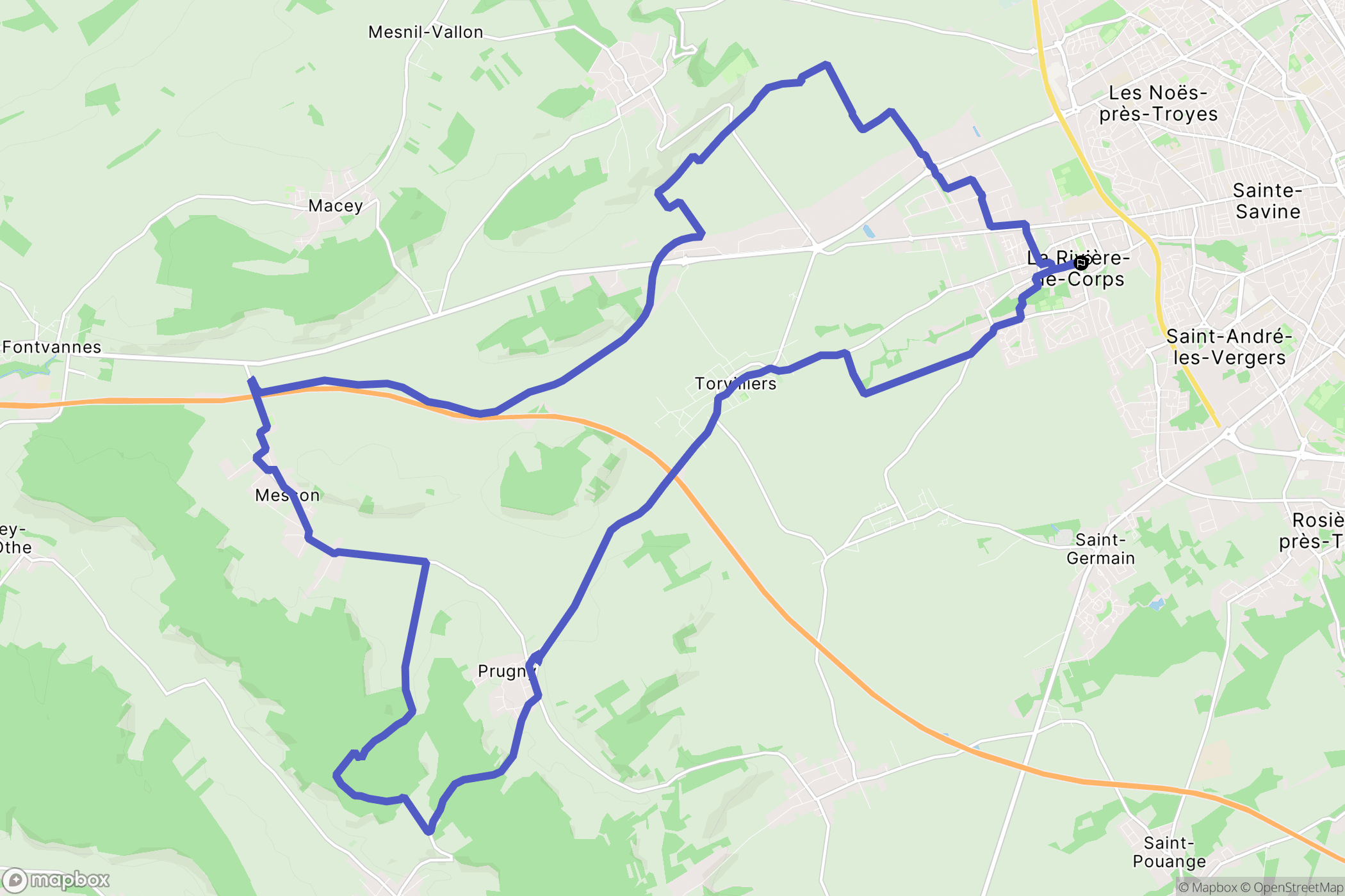La Rivière-de-Corps : carte du parcours de randonnée - France