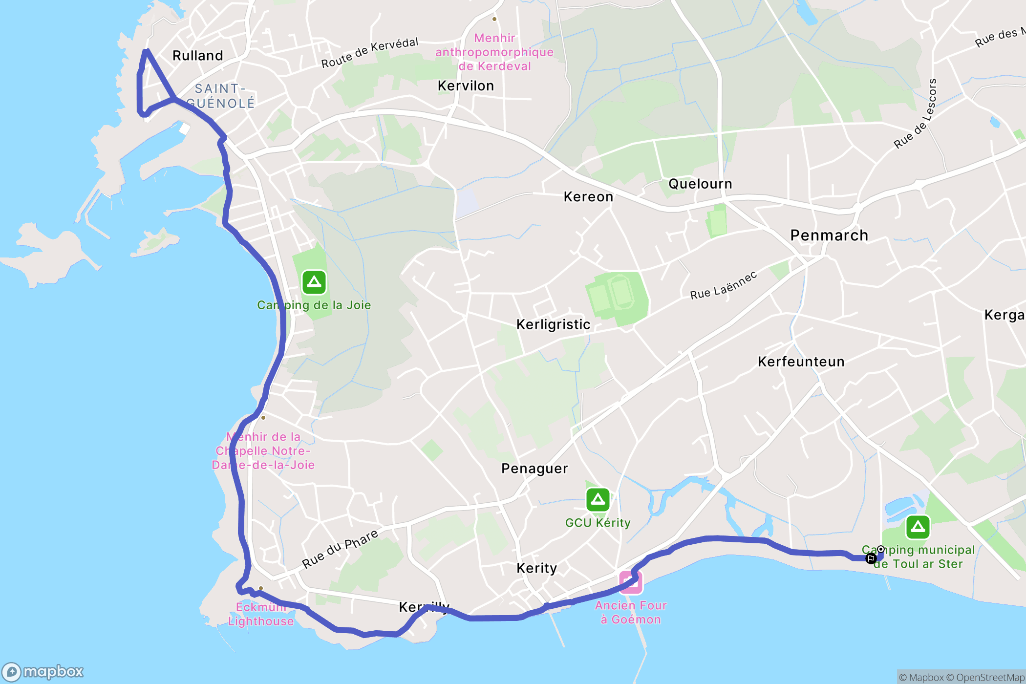 Penmarc'h : carte du parcours de randonnée - France