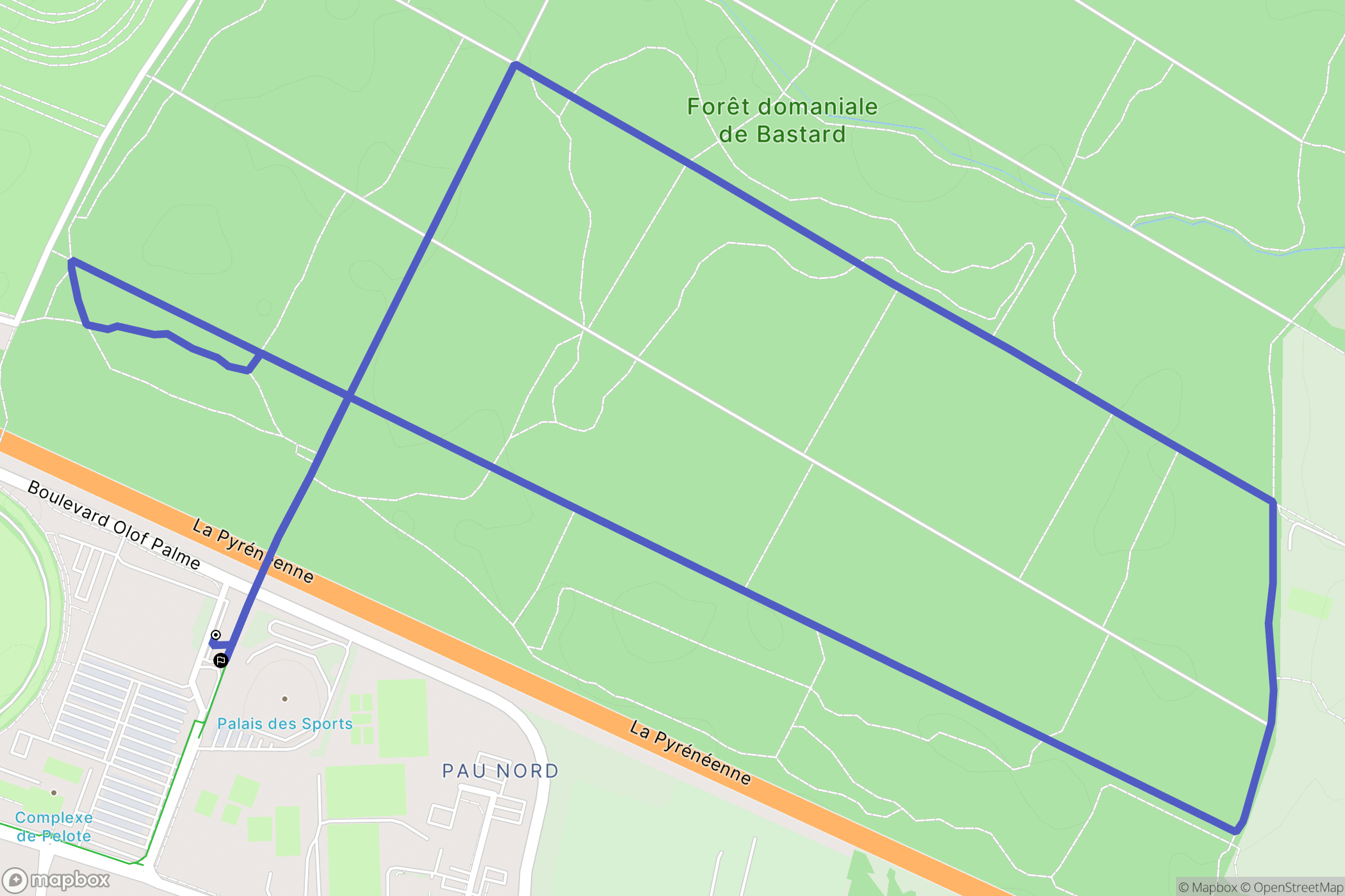 Pau : carte du parcours de randonnée - France