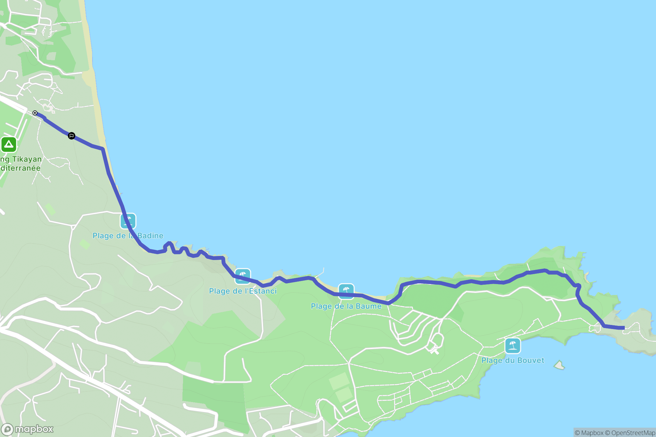 Hyères : carte du parcours de randonnée - France