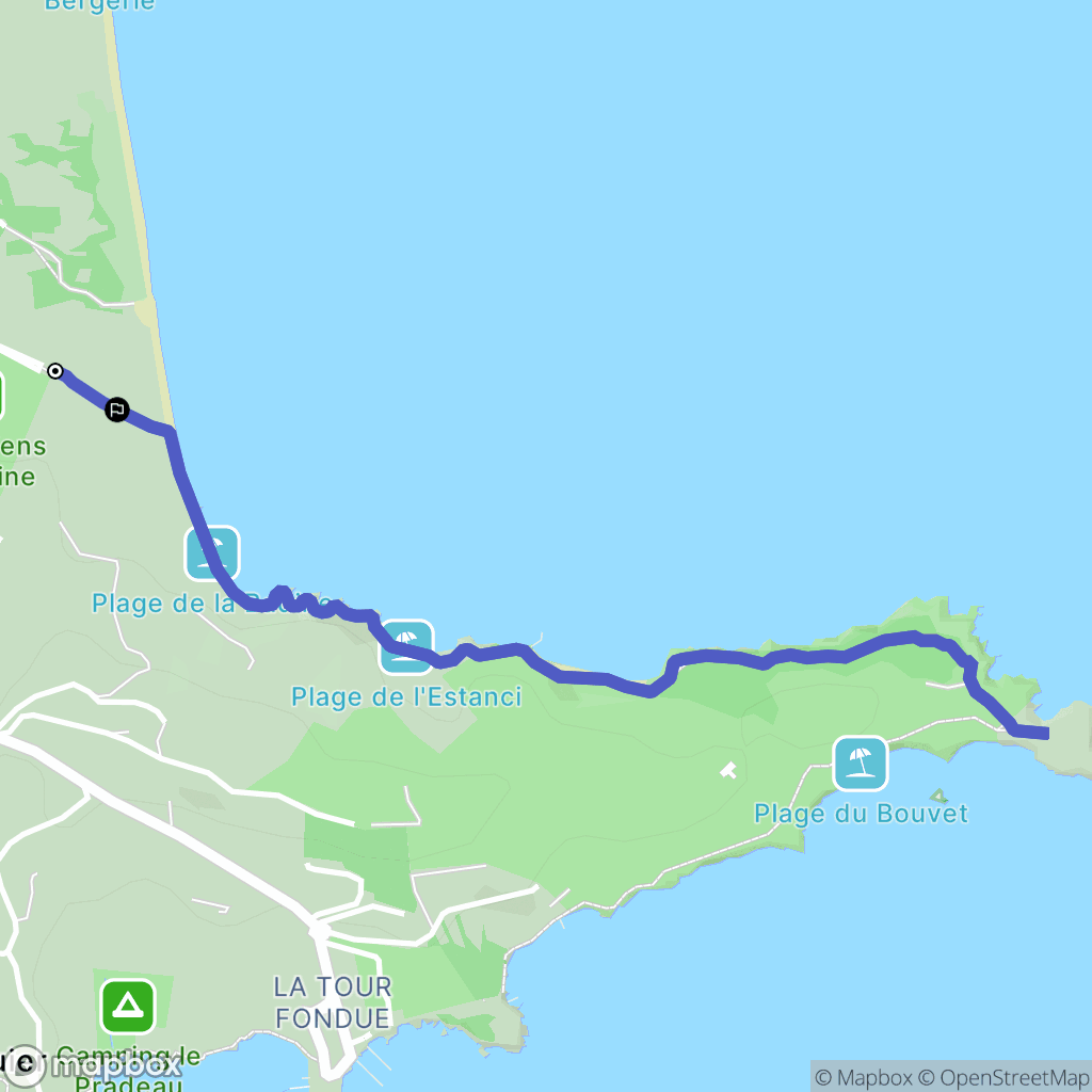 Hyères : carte du parcours de randonnée - France