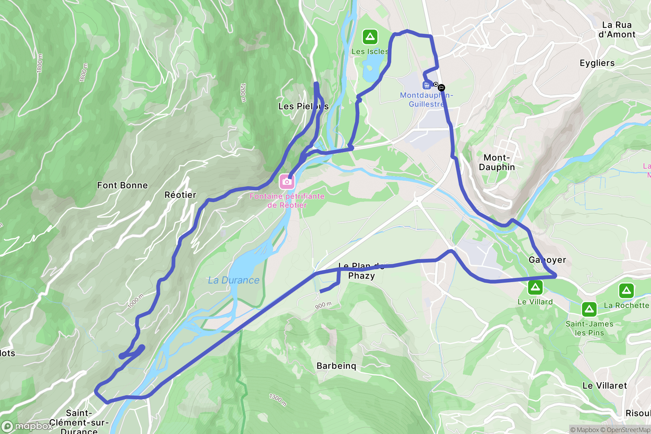 Eygliers : carte du parcours de randonnée - France