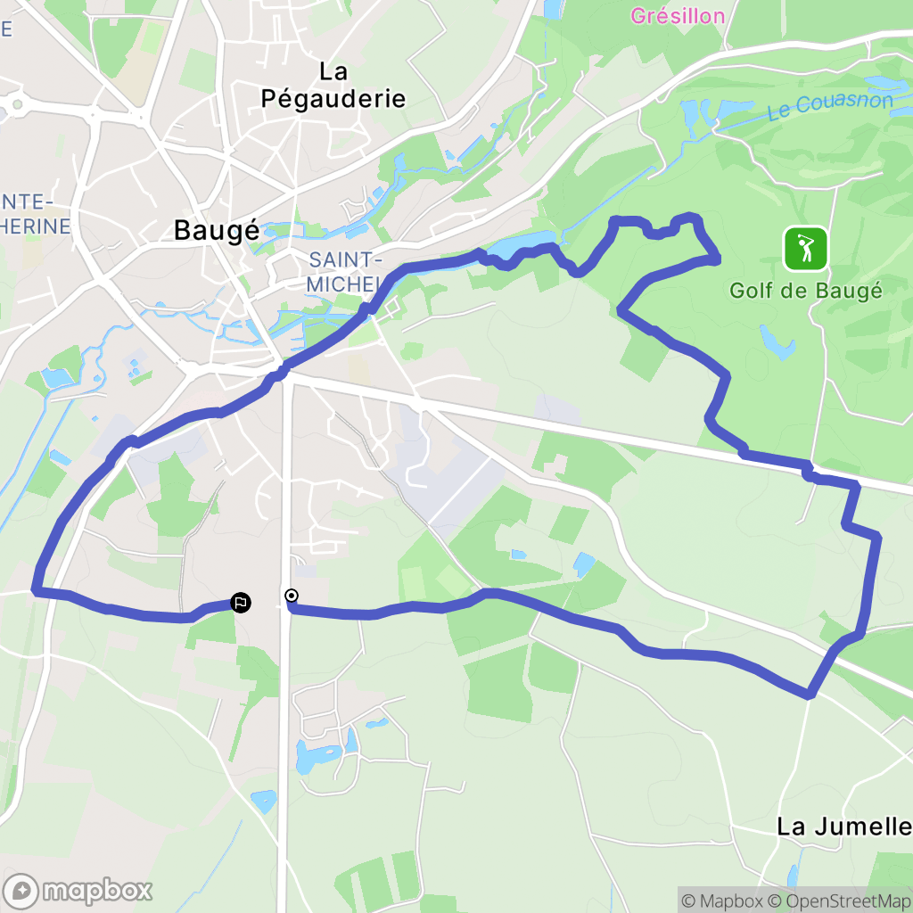 Baugé en Anjou : carte du parcours de randonnée - France