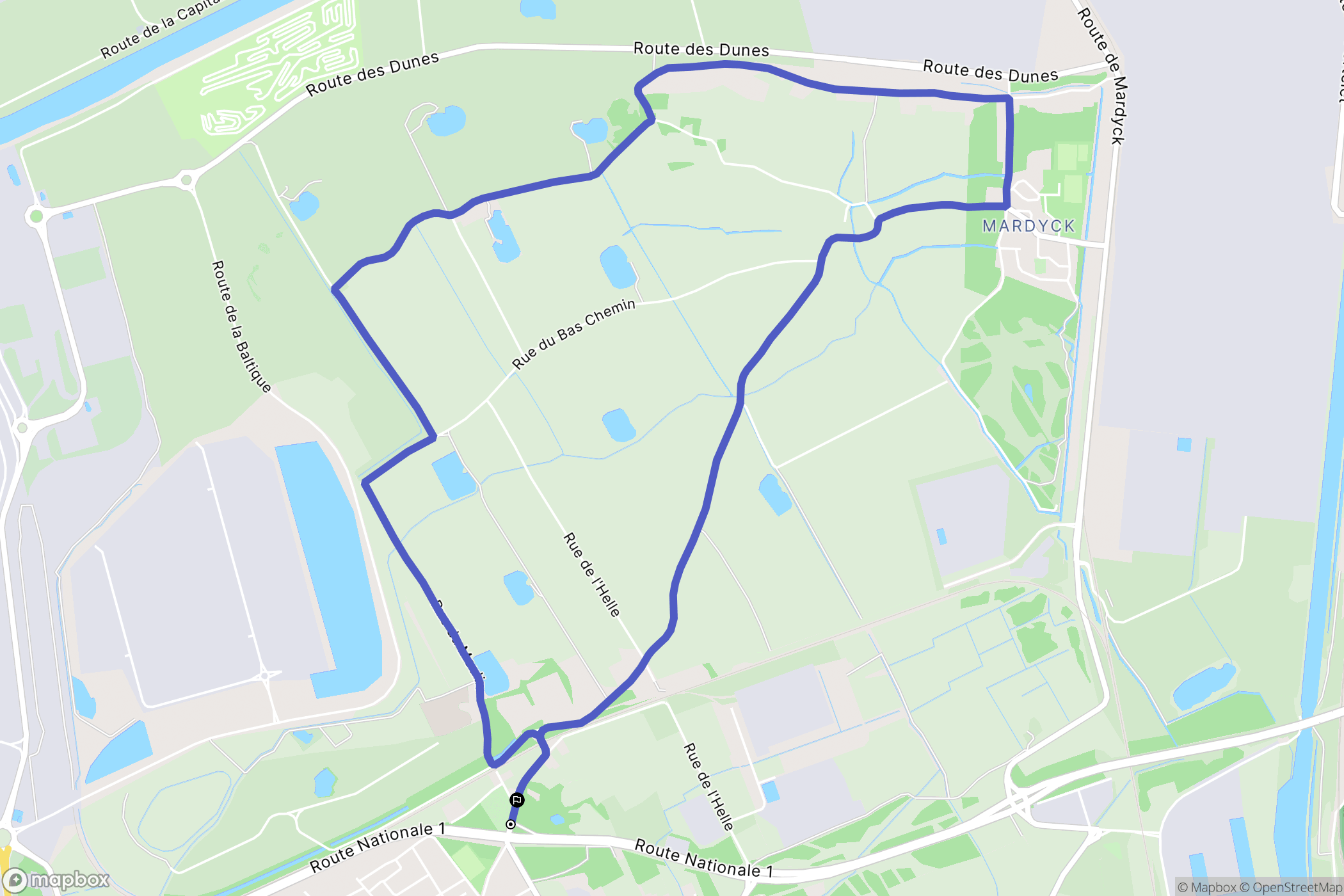 Loon-Plage : carte du parcours de randonnée - France