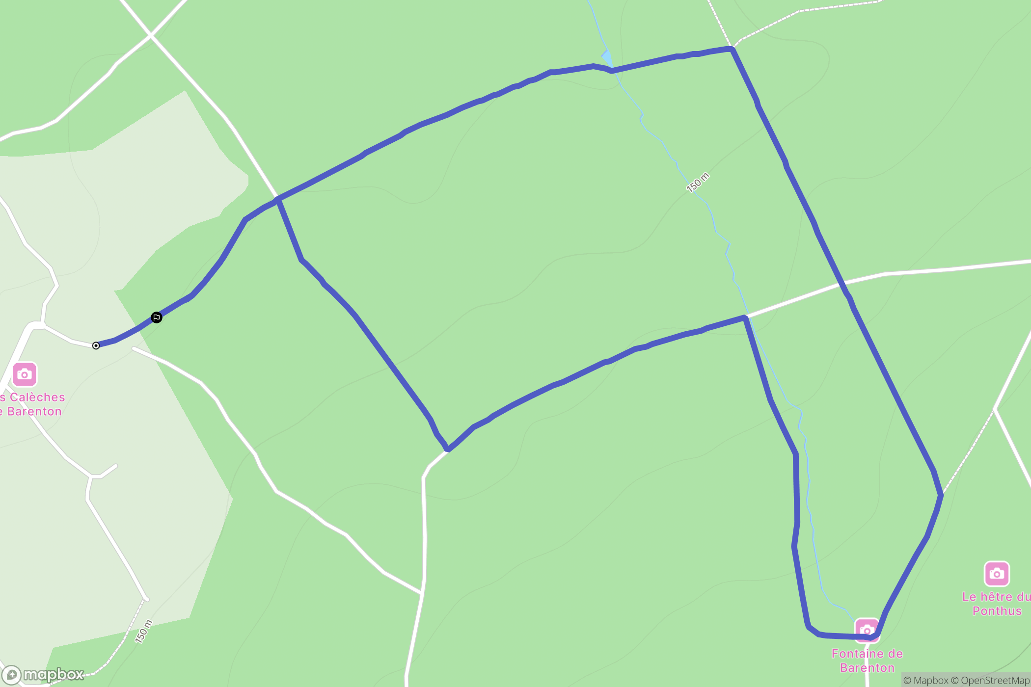 Paimpont : carte du parcours de randonnée - France