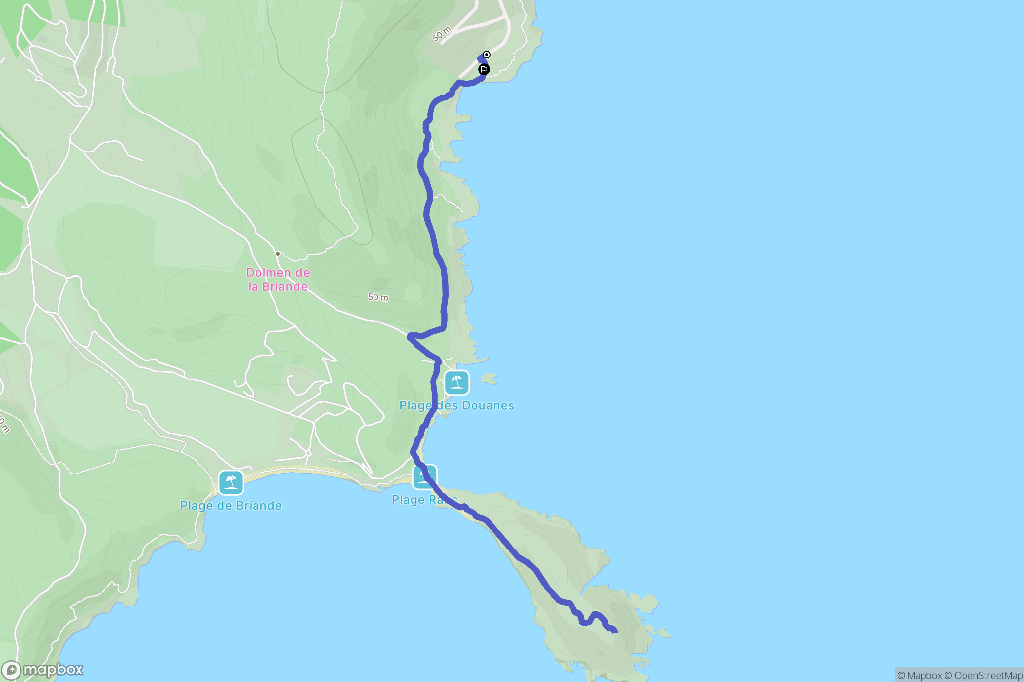 Ramatuelle : carte du parcours de randonnée - France