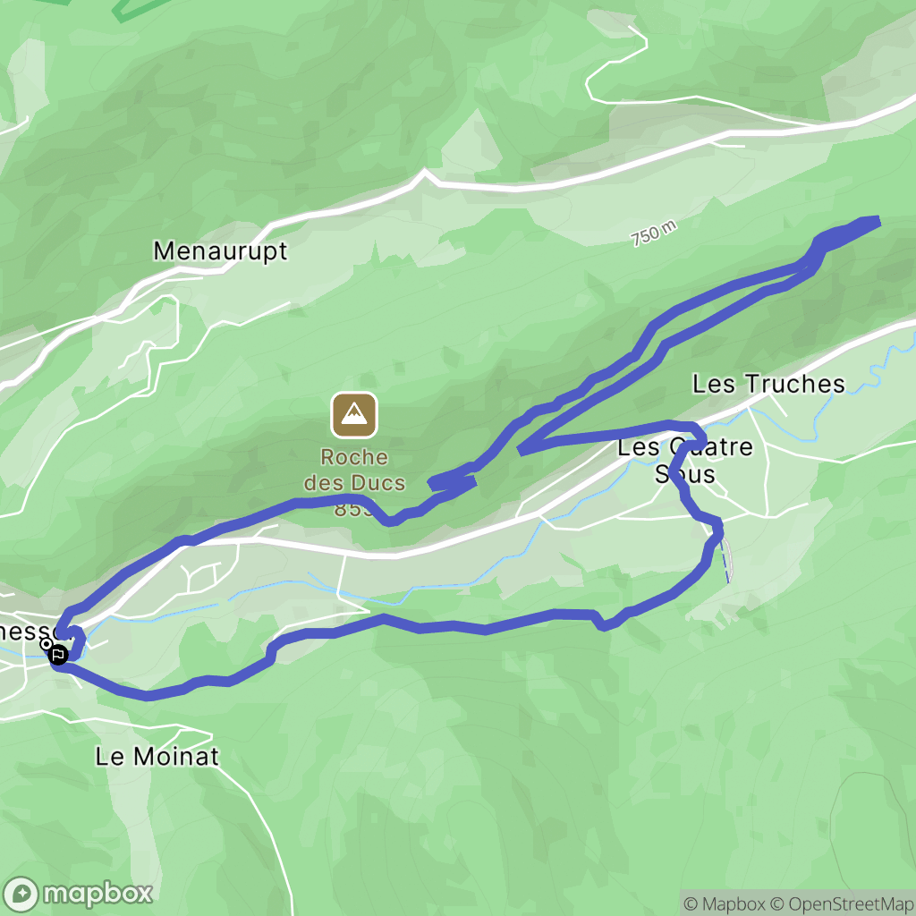 Rochesson : carte du parcours de randonnée - France