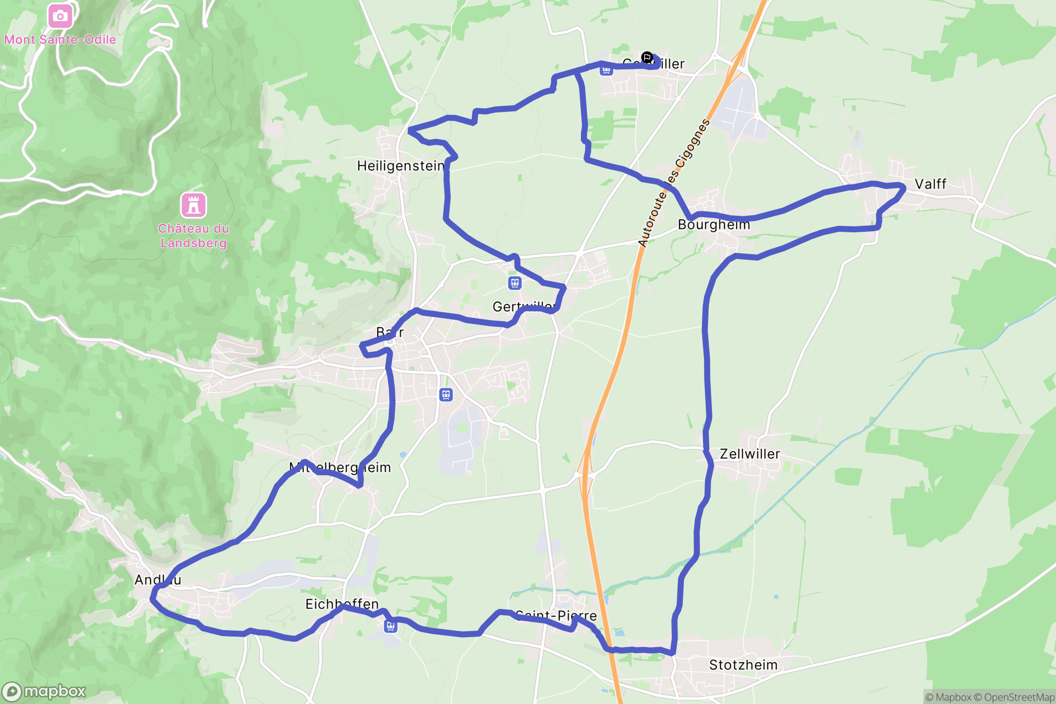 Goxwiller : carte du parcours de randonnée - France