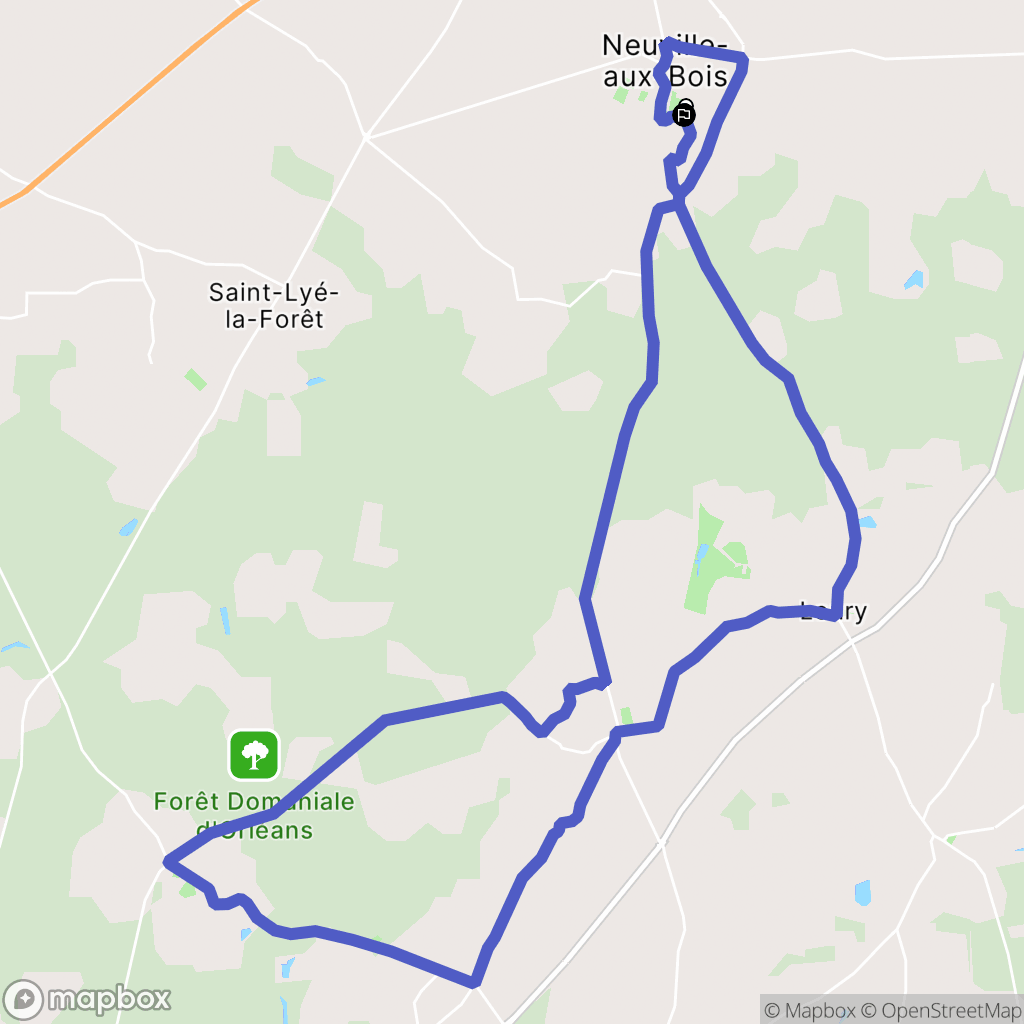 Neuville-aux-Bois : carte du parcours de randonnée - France