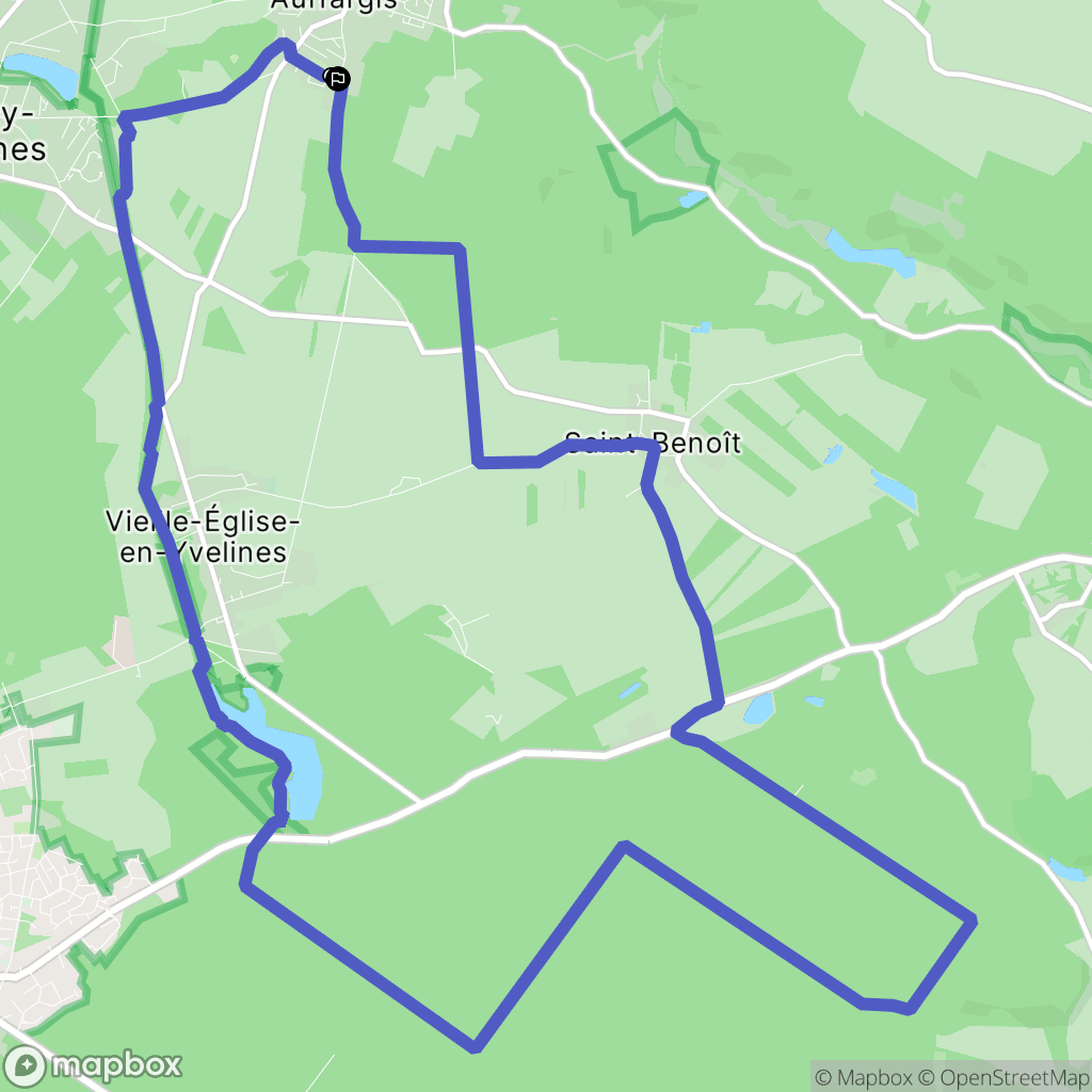 Auffargis : carte du parcours de randonnée - France