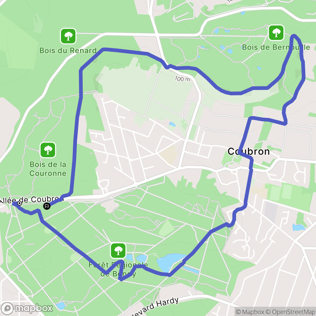 Clichy-sous-Bois : carte du parcours de randonnée - France