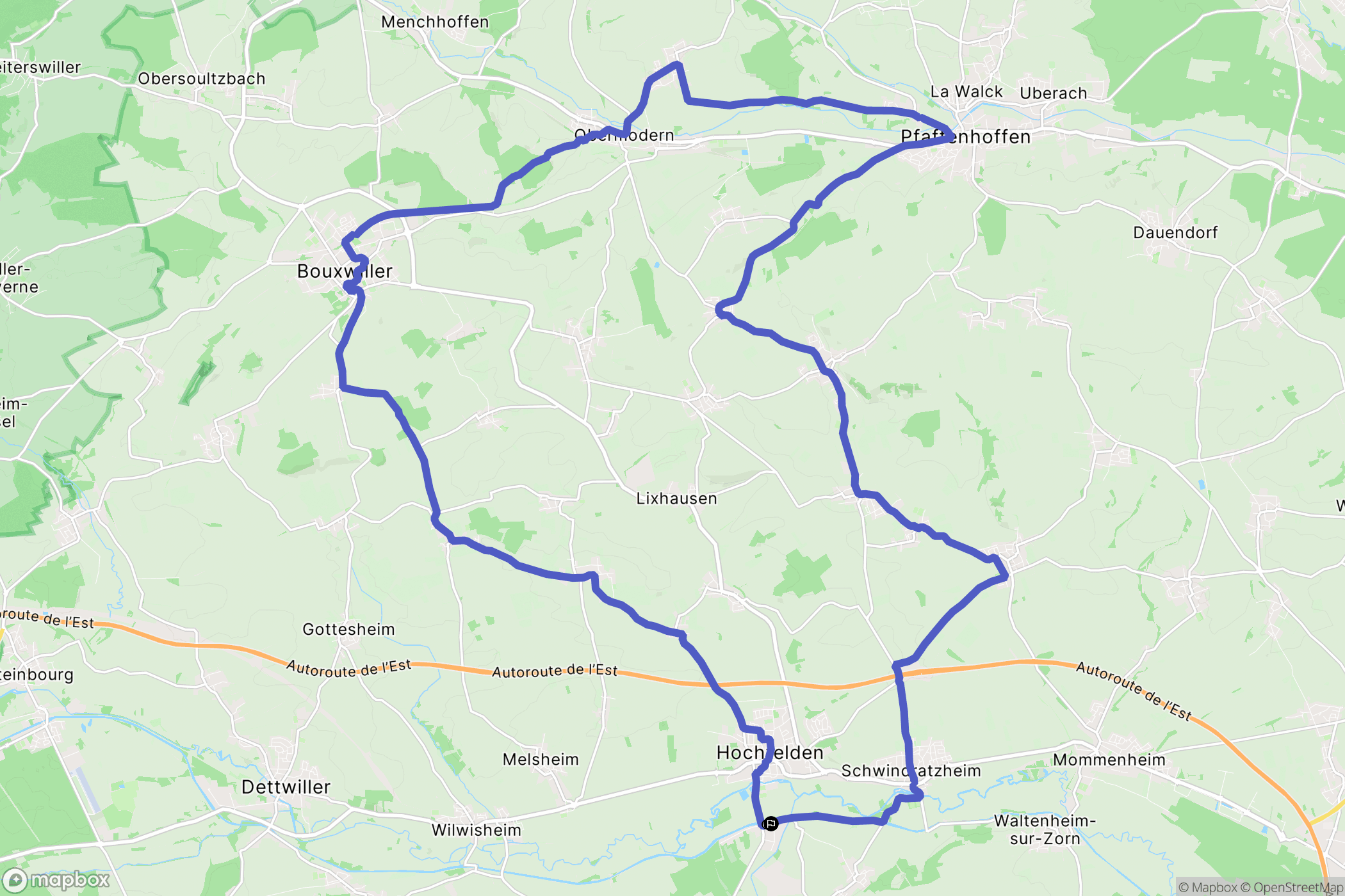 Hochfelden : carte du parcours de randonnée - France
