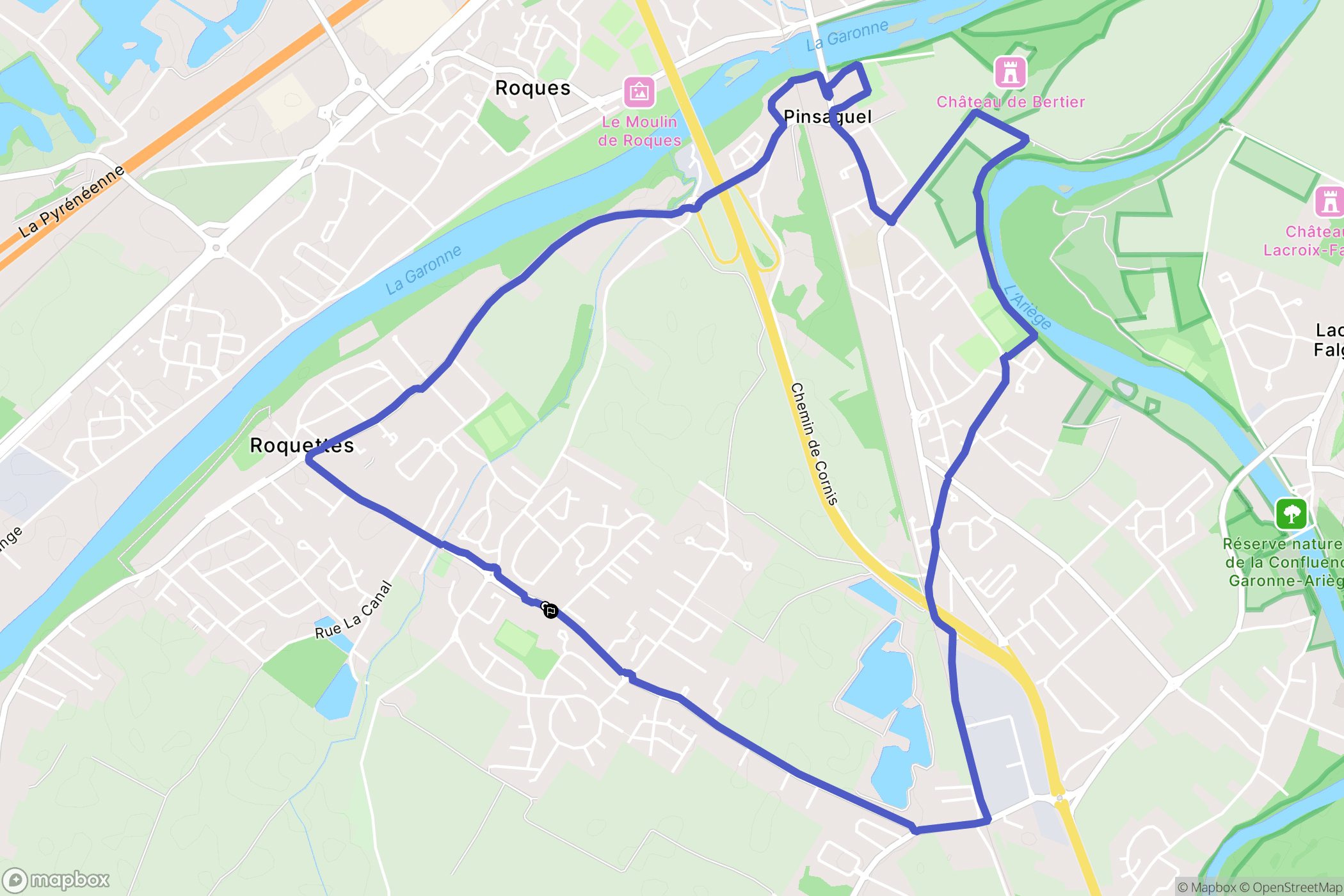 Roquettes : carte du parcours de randonnée - France