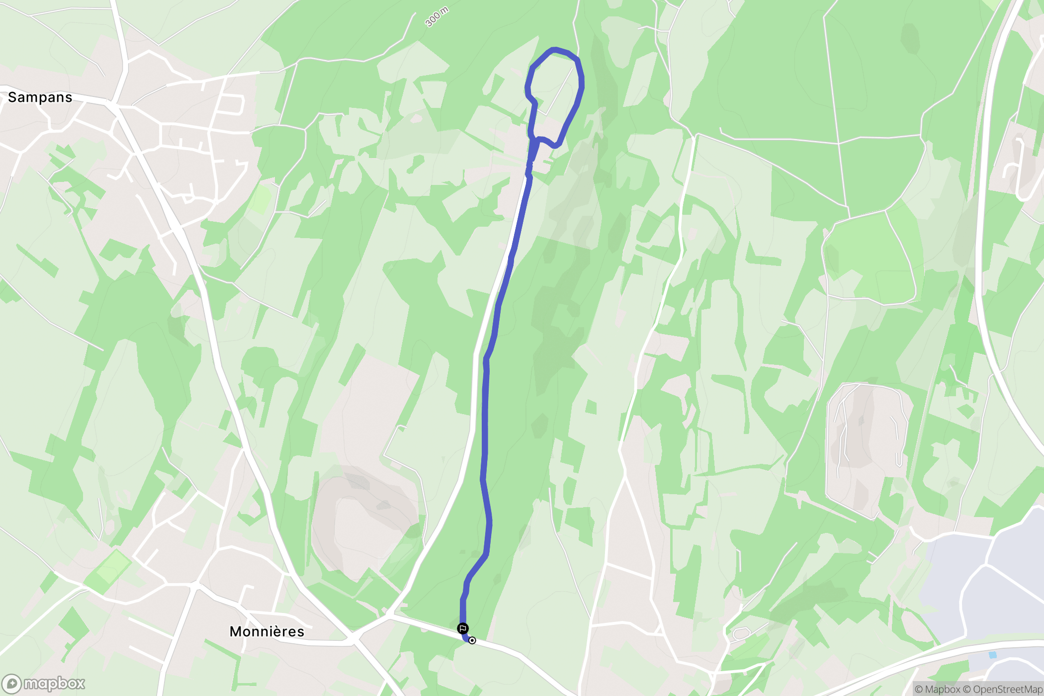 Dole : carte du parcours de randonnée - France