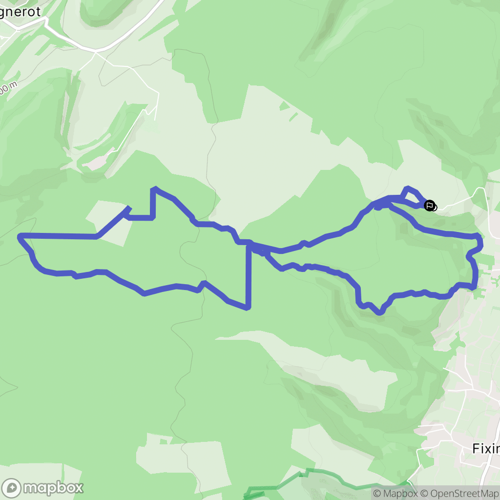 Couchey : carte du parcours de randonnée - France