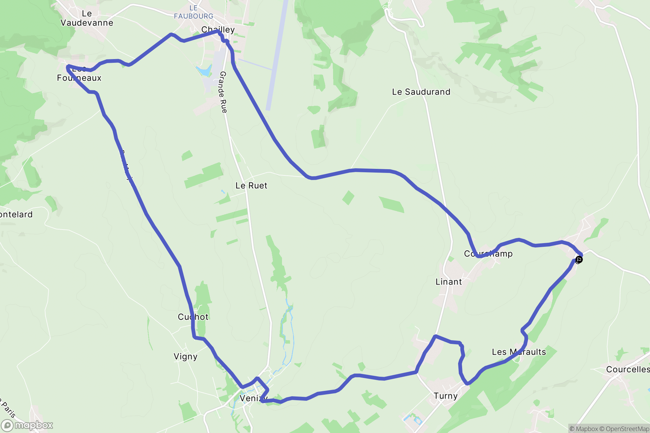 Neuvy-Sautour : carte du parcours de randonnée - France