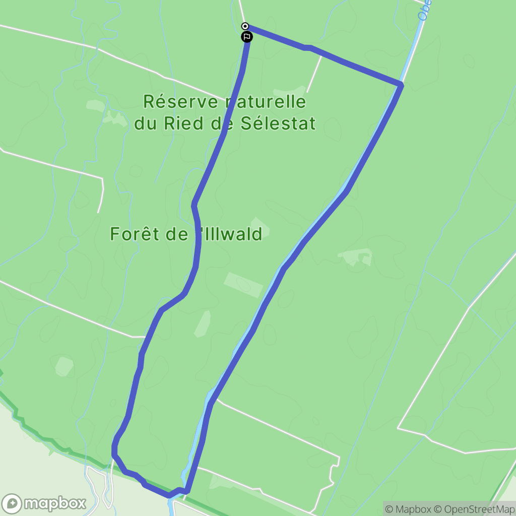 Sélestat : carte du parcours de randonnée - France