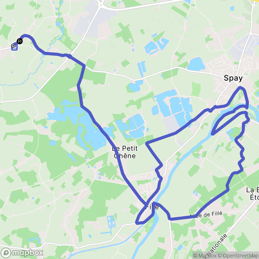 Voivres-lès-le-Mans : carte du parcours de randonnée - France