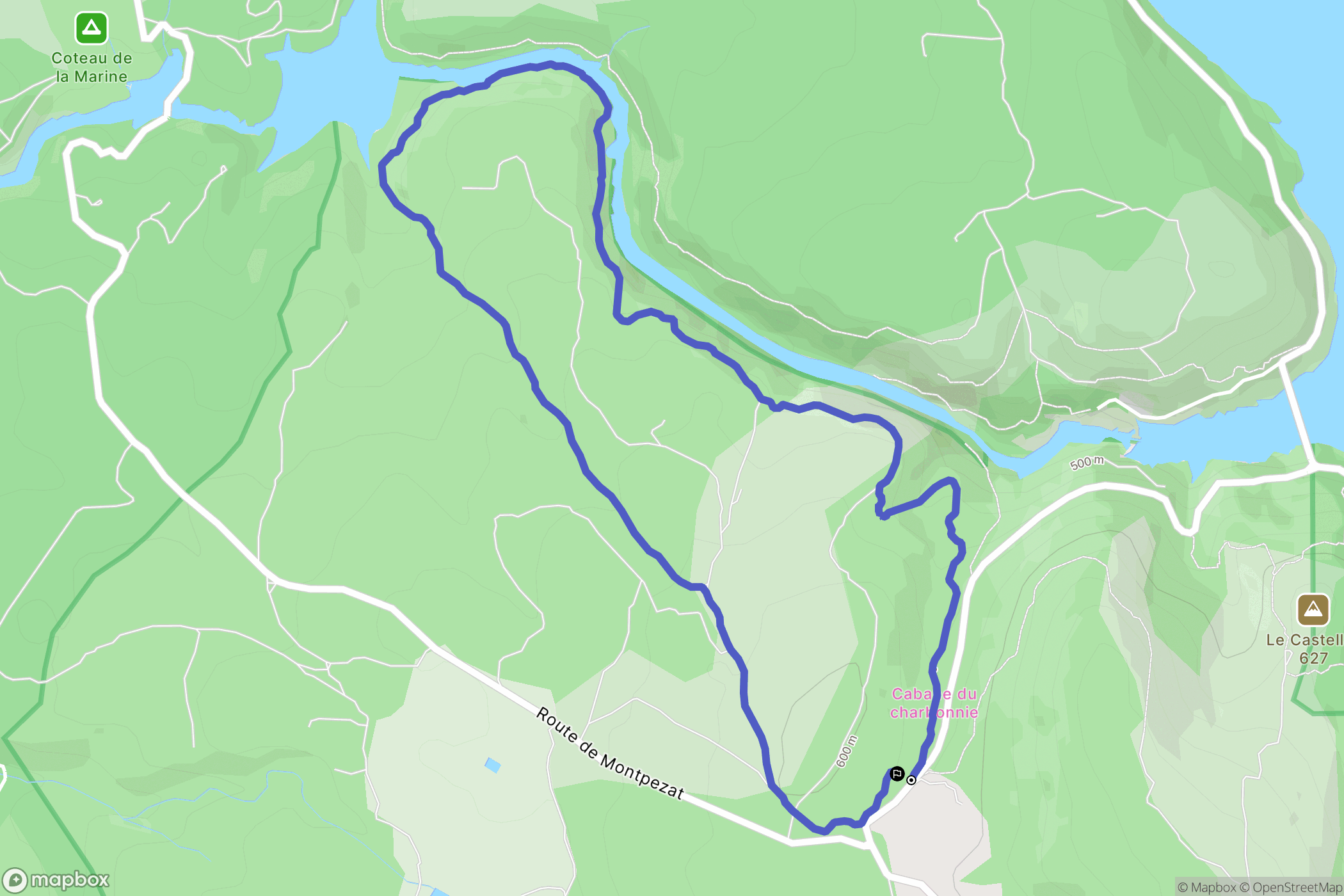 Baudinard-sur-Verdon : carte du parcours de randonnée - France