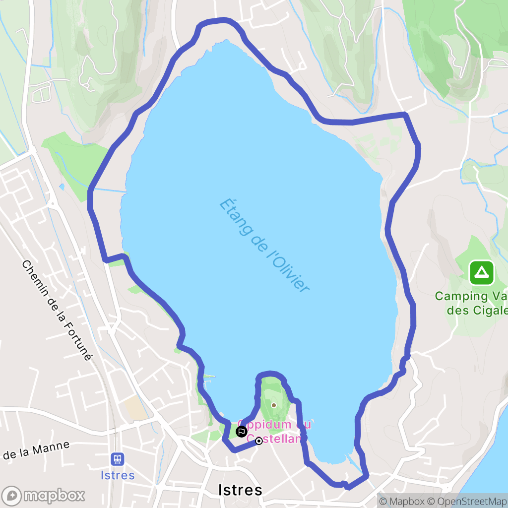 Istres : carte du parcours de randonnée - France
