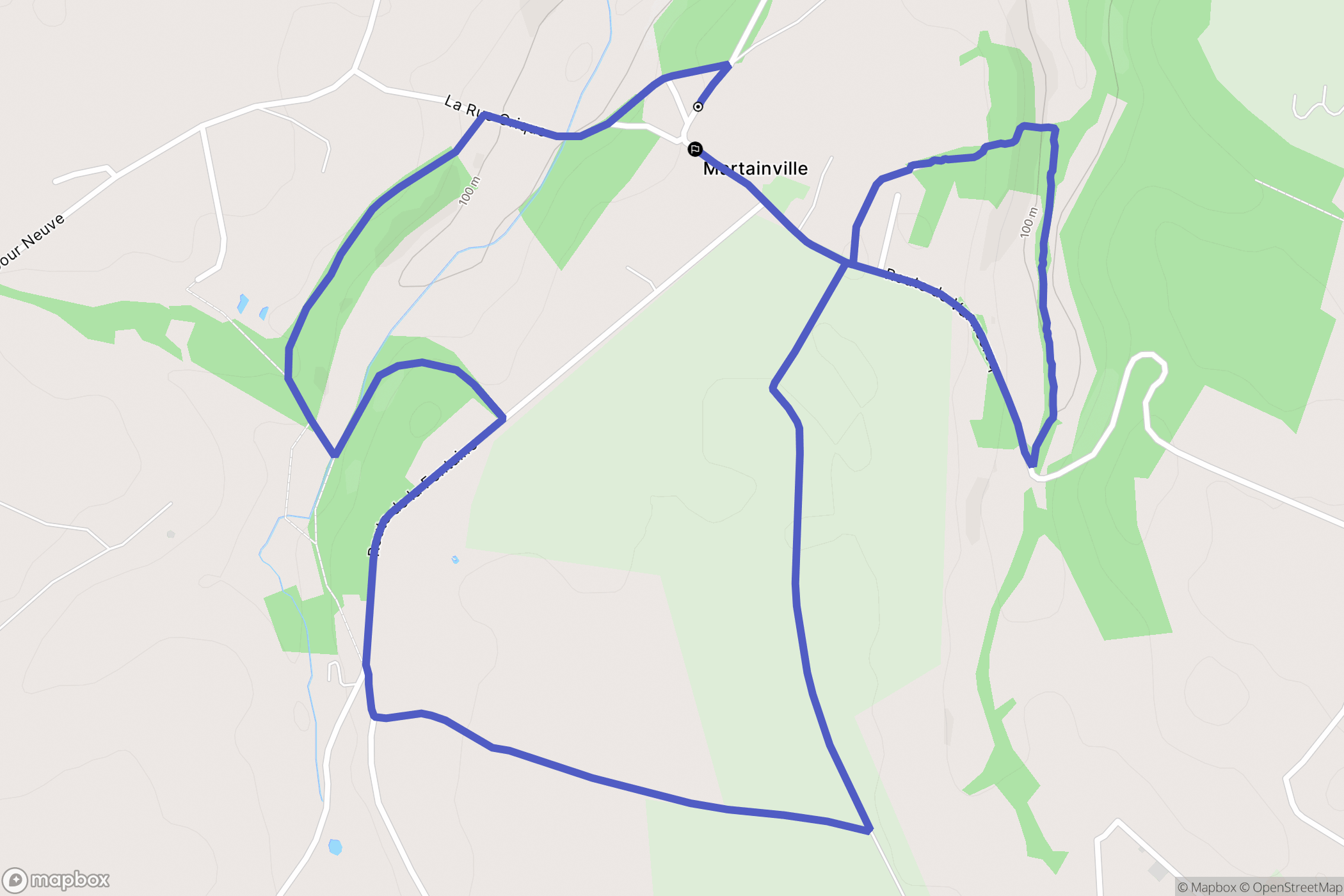 Martainville : carte du parcours de randonnée - France