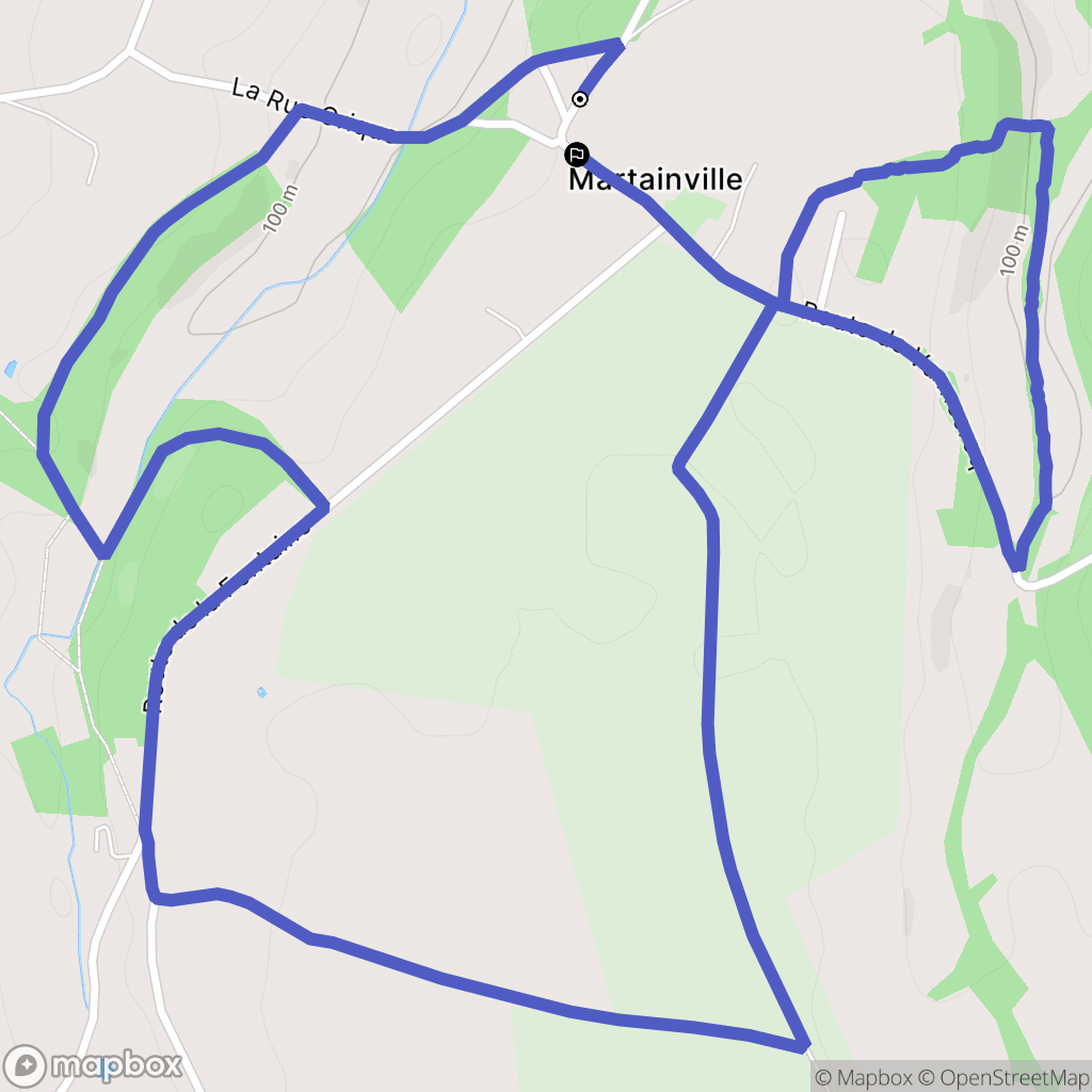 Martainville : carte du parcours de randonnée - France
