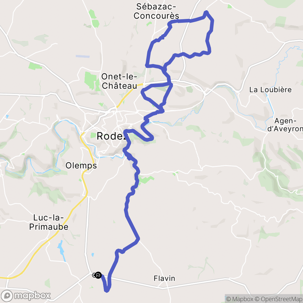 Luc-la-Primaube : carte du parcours de randonnée - France