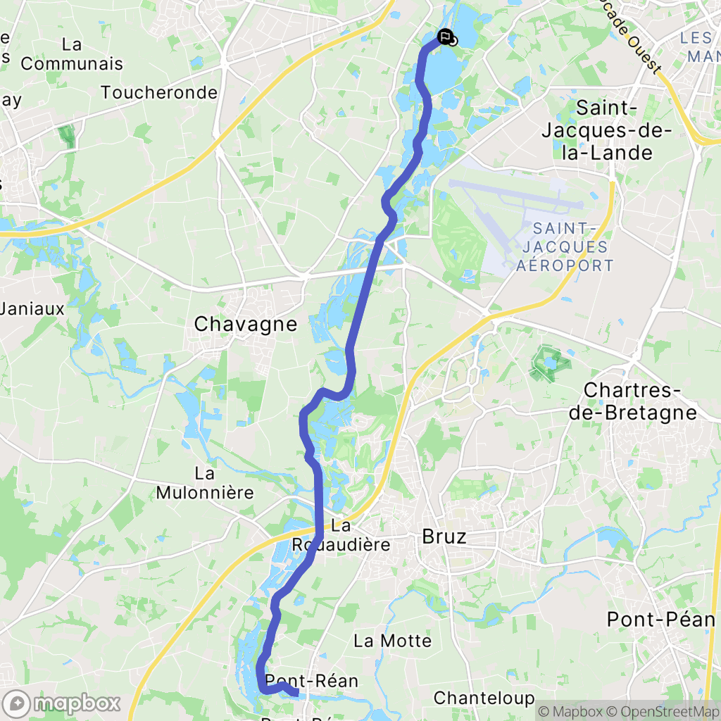 Rennes : carte du parcours de randonnée - France