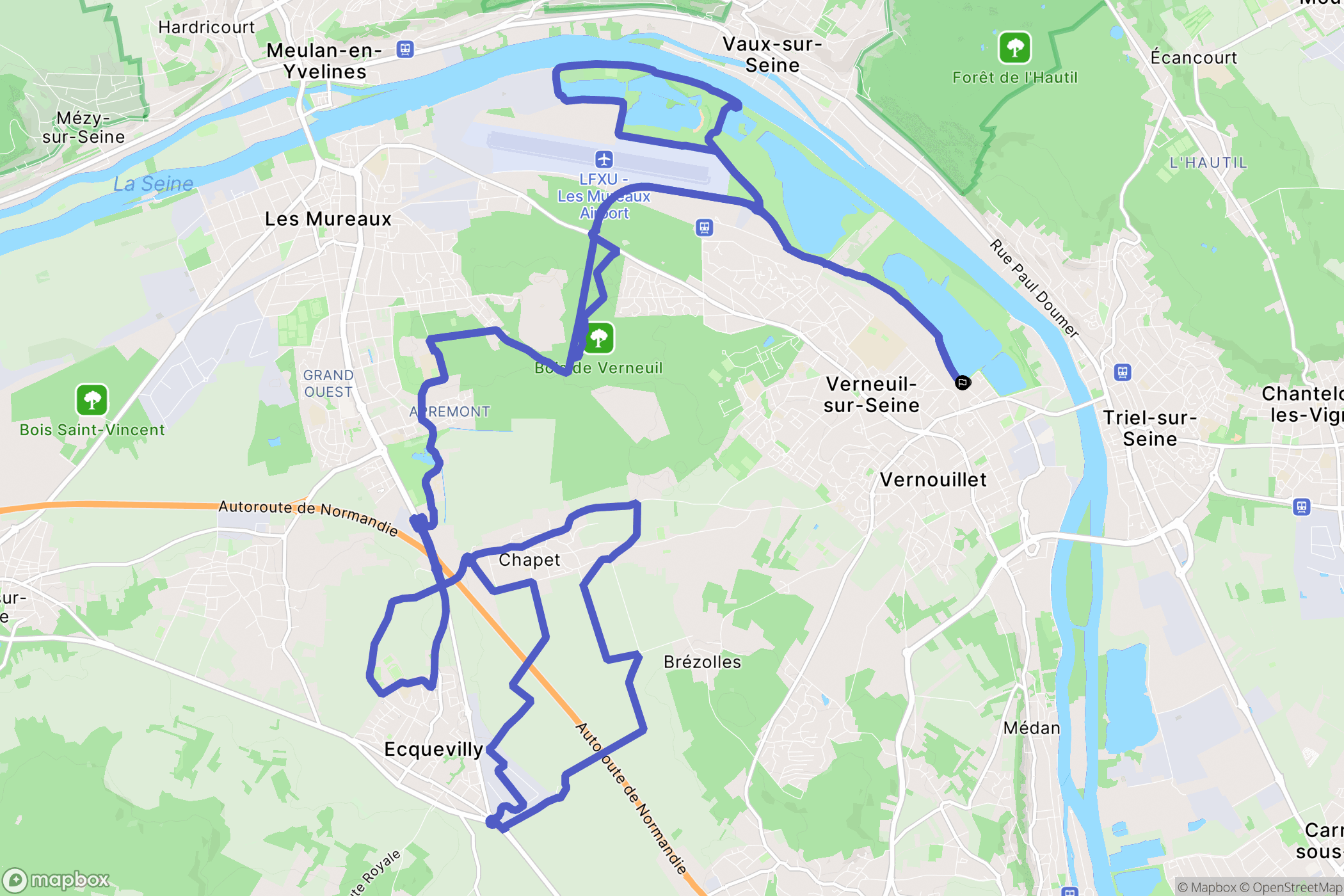 Vernouillet : carte du parcours de randonnée - France