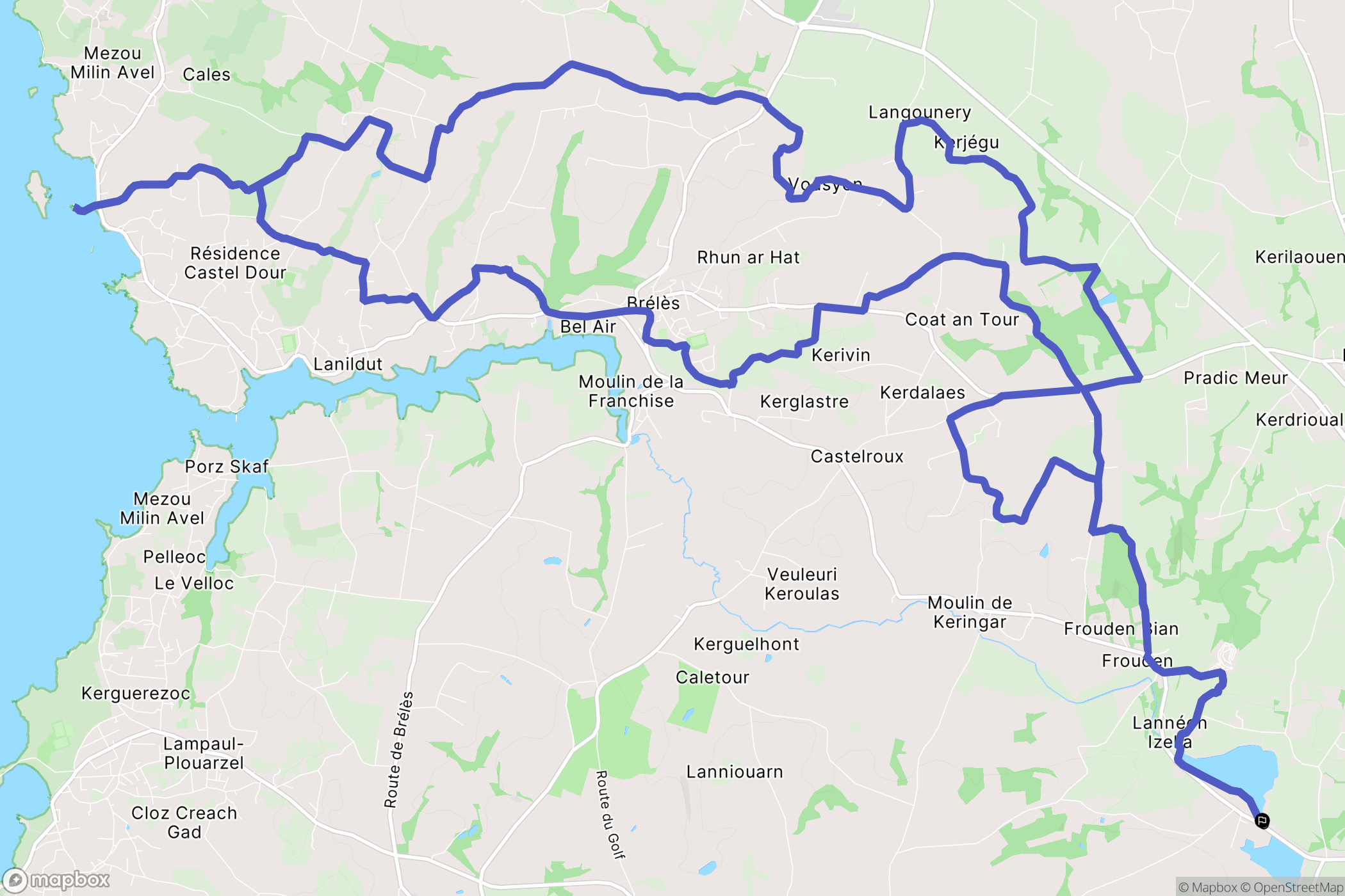 Plouarzel : carte du parcours de randonnée - France