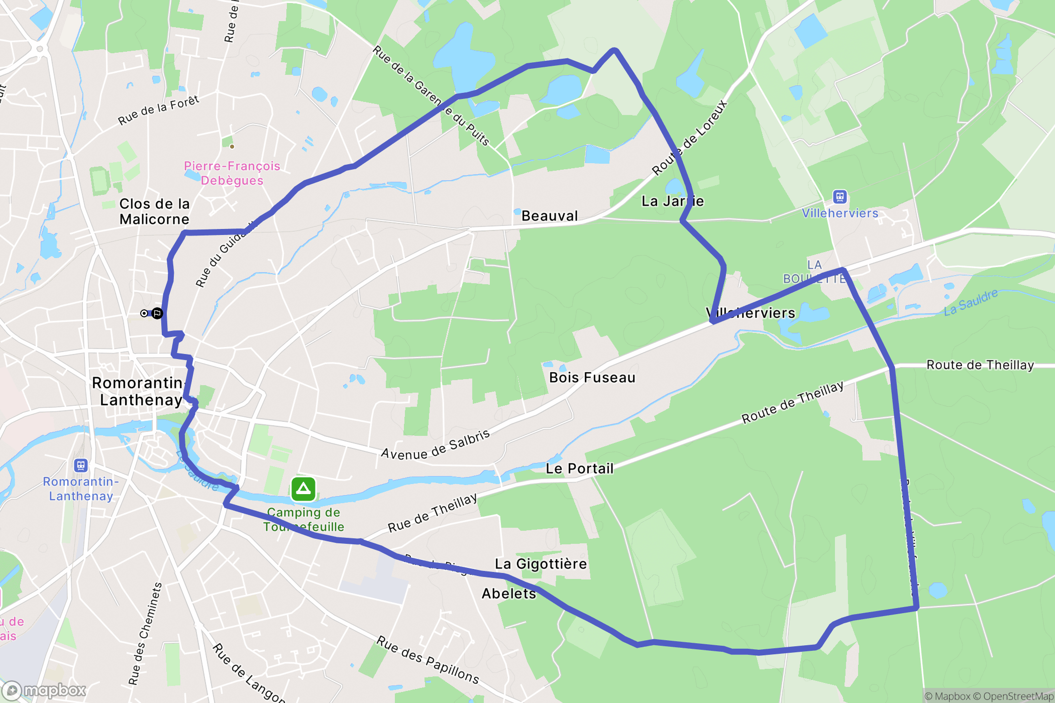 Romorantin-Lanthenay : carte du parcours de randonnée - France