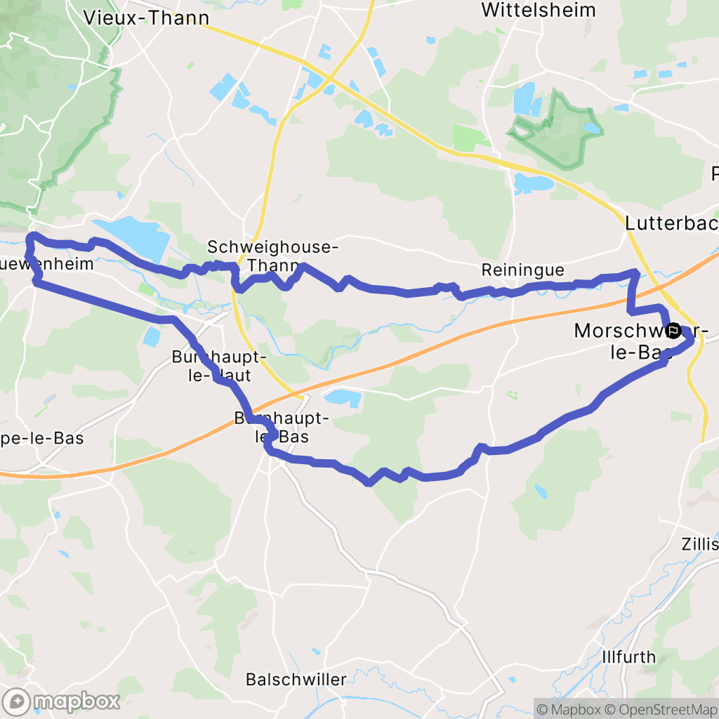 Morschwiller-le-Bas : carte du parcours de randonnée - France
