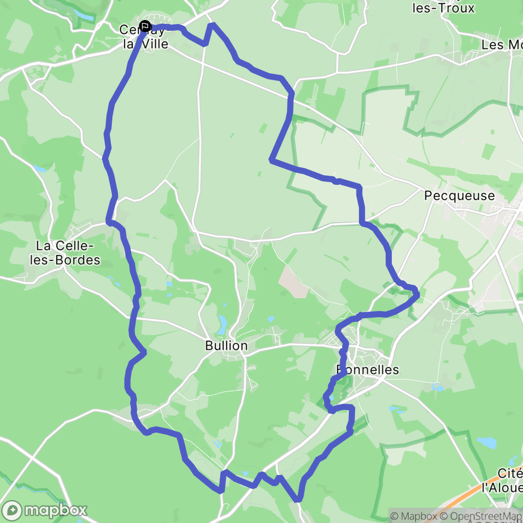 Cernay-la-ville : carte du parcours de randonnée - France