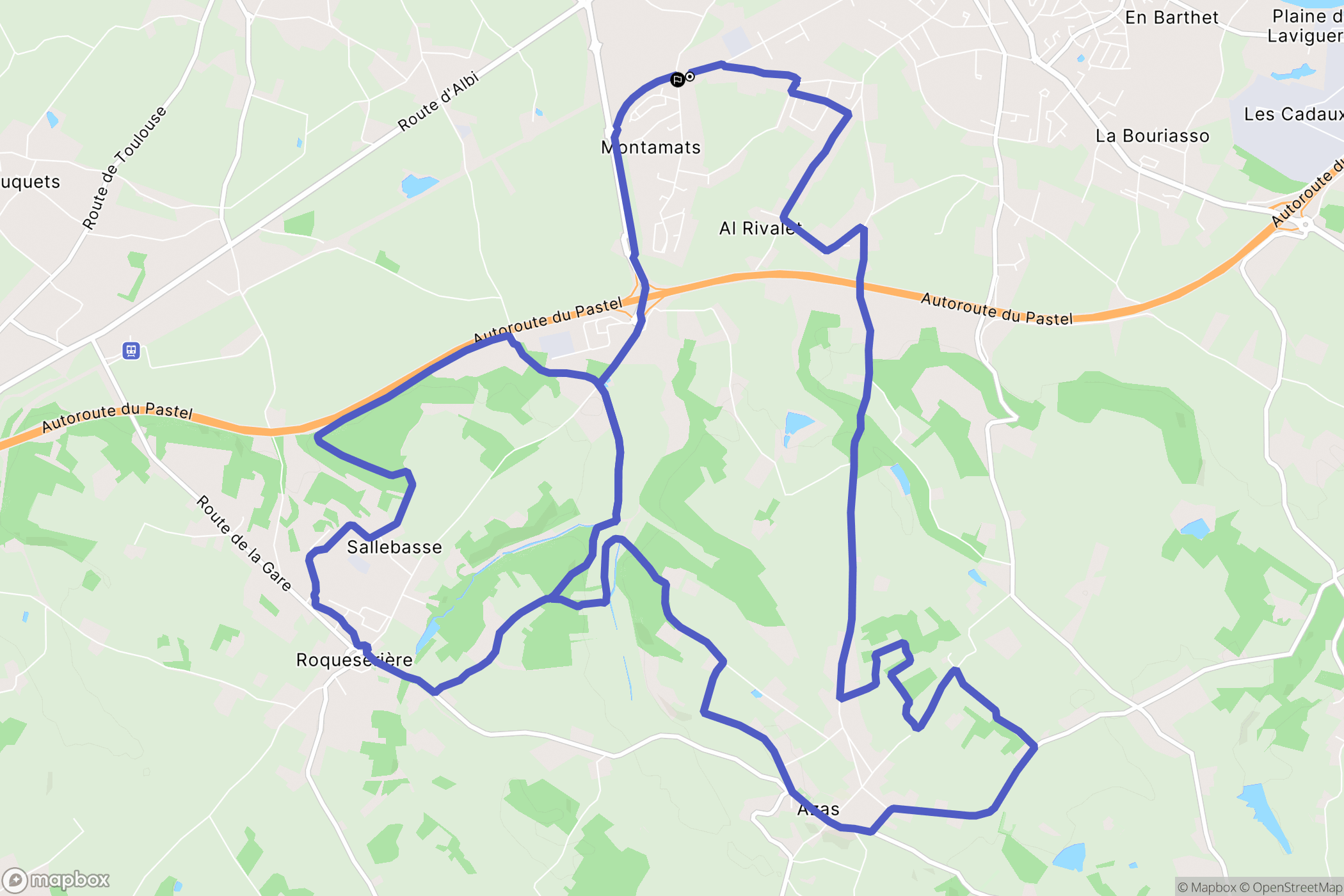 Saint-Sulpice-la-Pointe : carte du parcours de randonnée - France