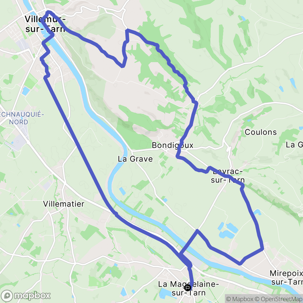 La Magdelaine-sur-Tarn : carte du parcours de randonnée - France