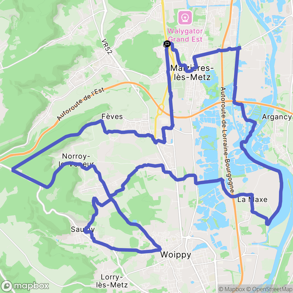 Maizières-lès-Metz : carte du parcours de randonnée - France