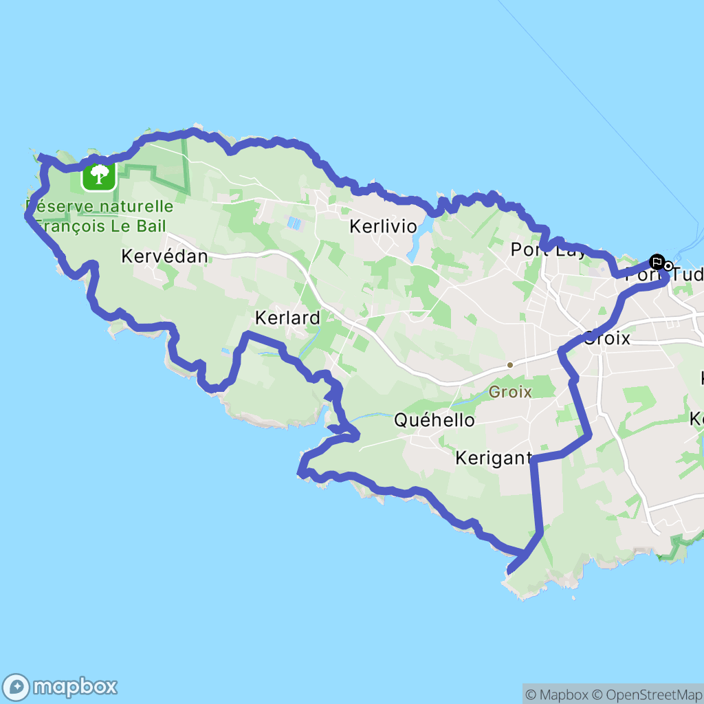 Groix : carte du parcours de randonnée - France