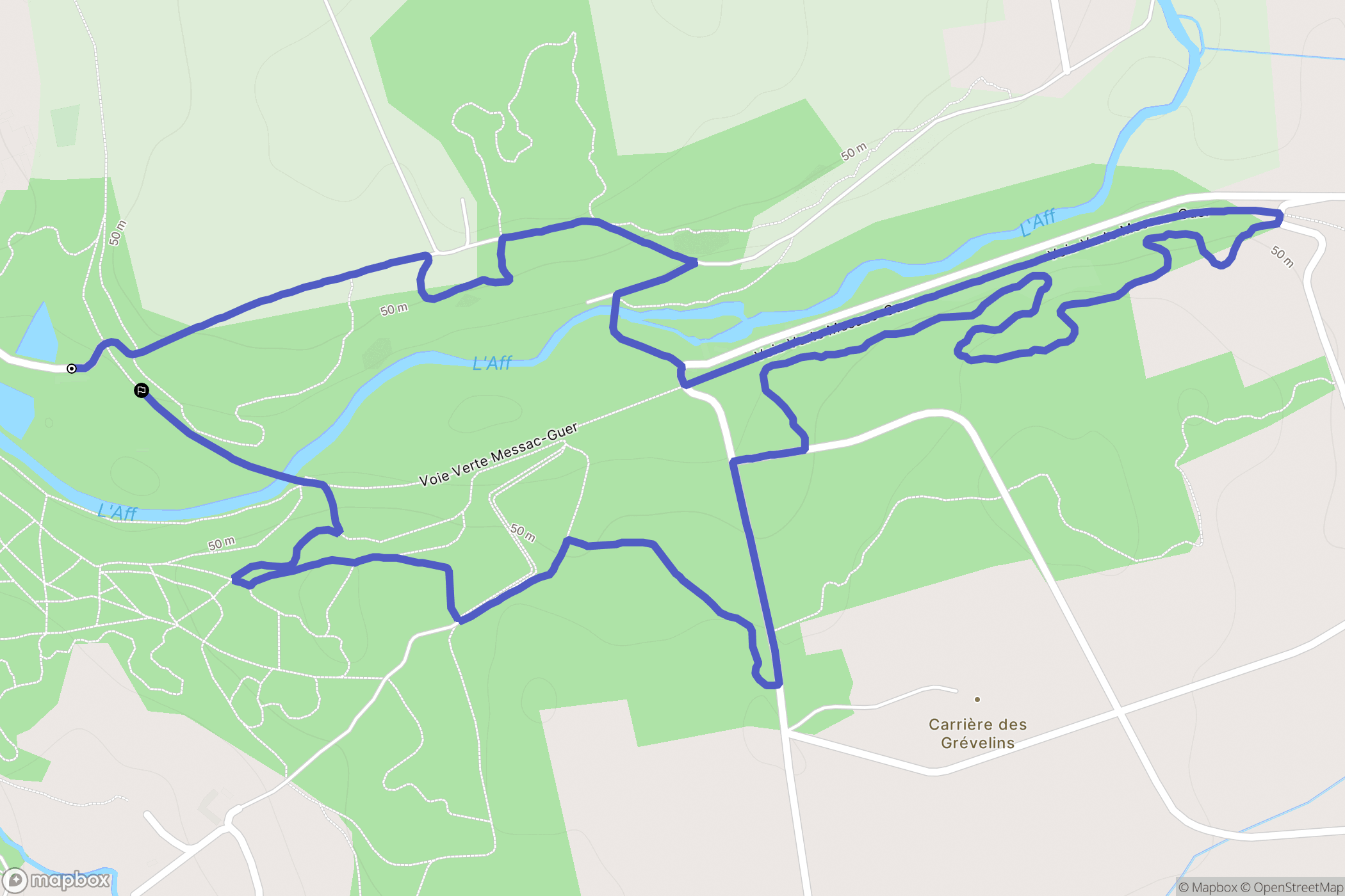 Guer : carte du parcours de randonnée - France