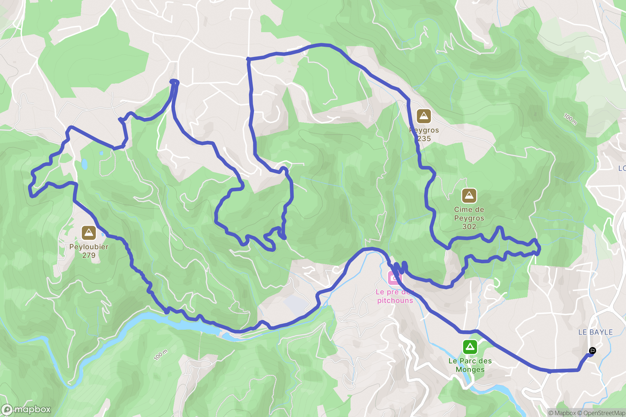 Auribeau-sur-Siagne : carte du parcours de randonnée - France