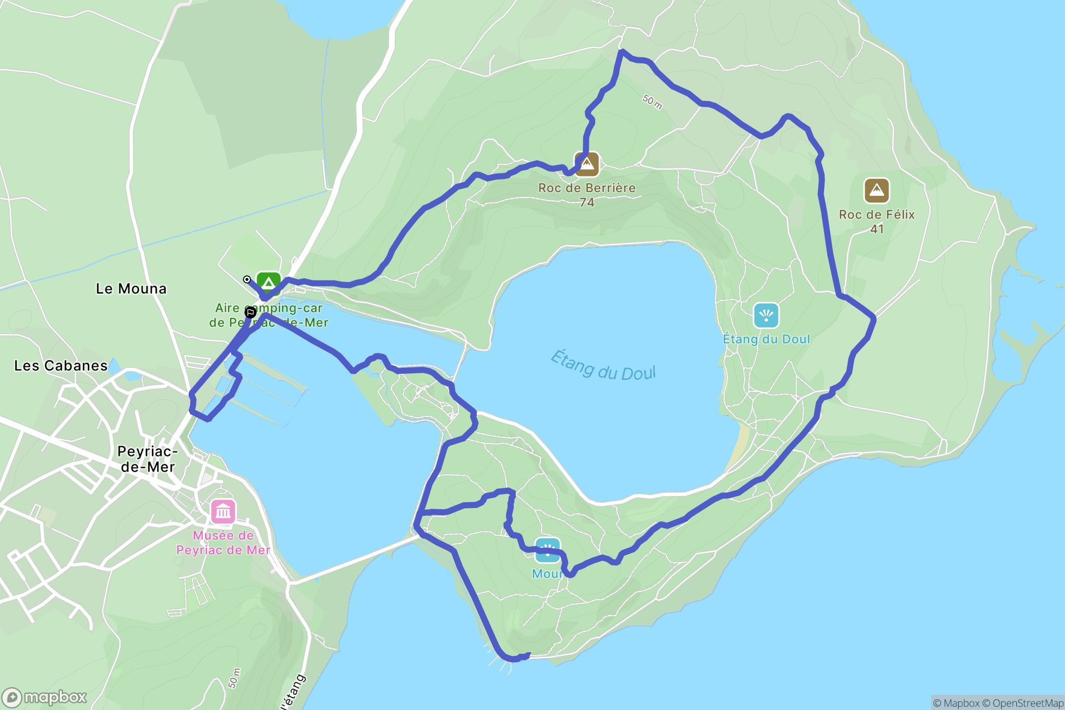 Peyriac-de-Mer : carte du parcours de randonnée - France